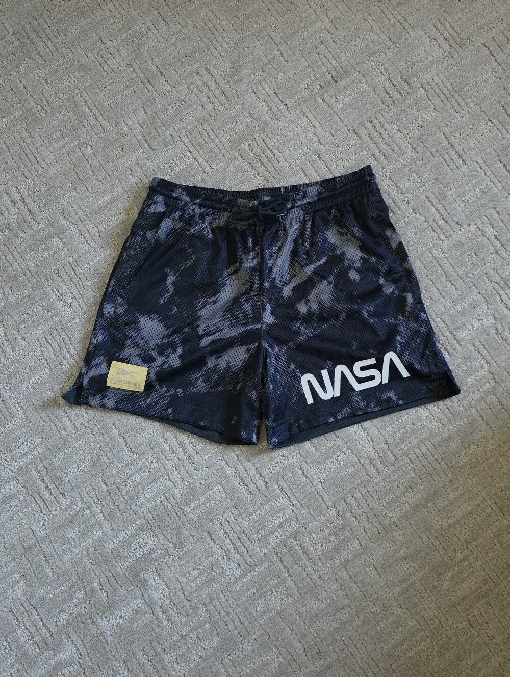 Unisex Reebok  Gray Camouflage Athletic Shorts with Yellow Logo Patch